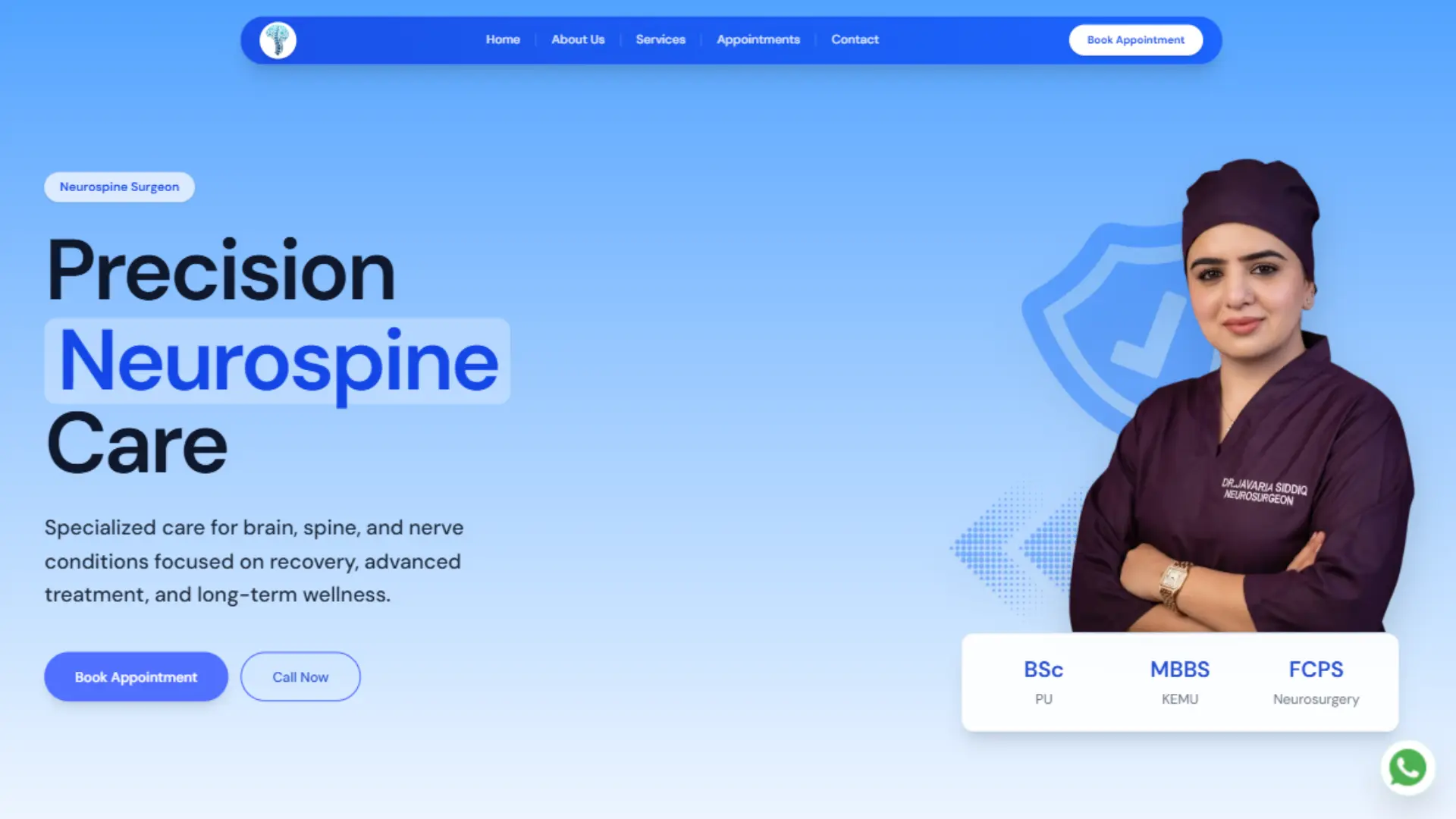 Screenshot preview of Dr. Javaria Siddiq • Medical Practice Website